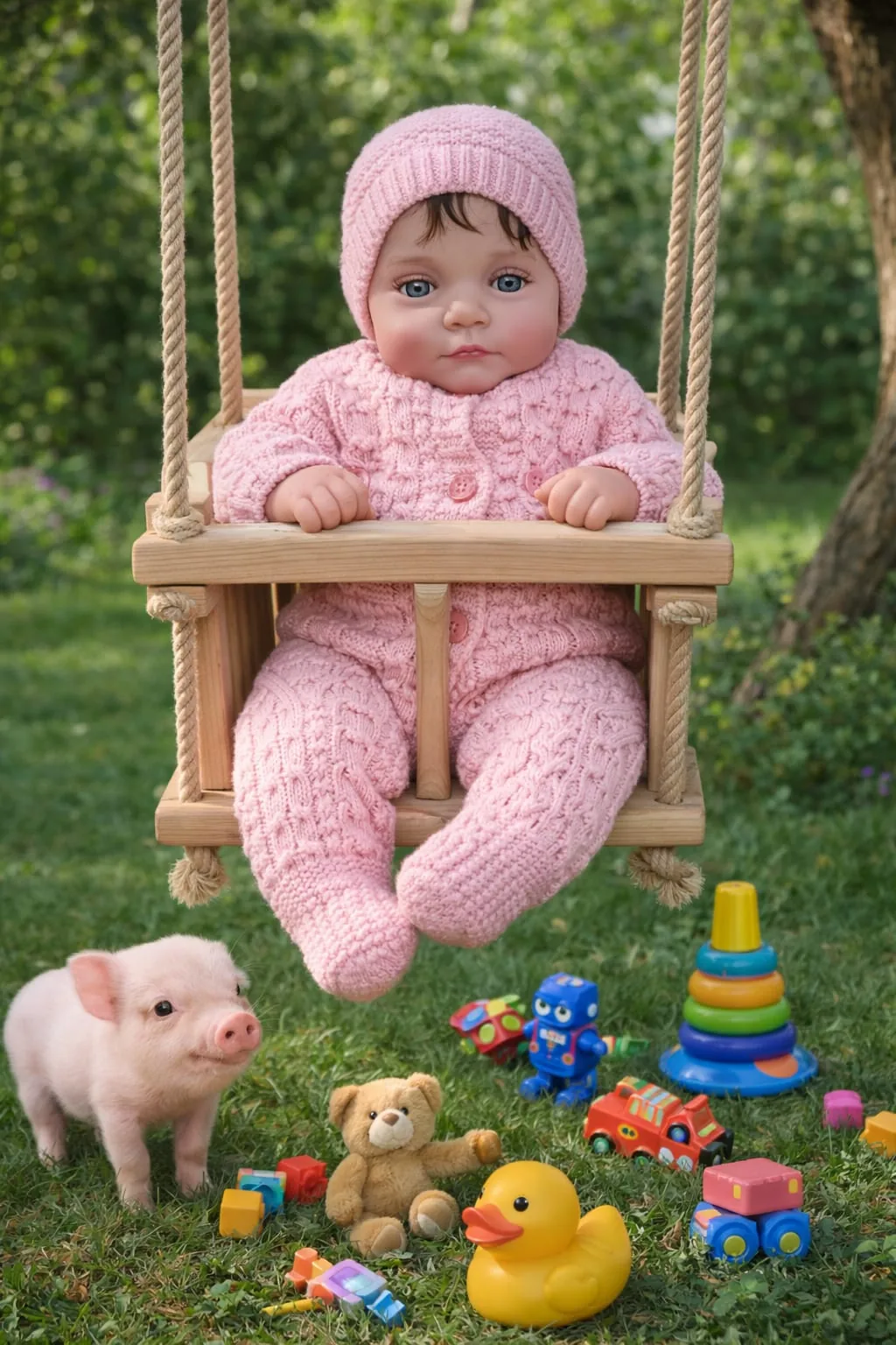 Ukázka úpravy fotografií reborn panenky 105